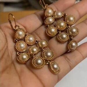 Elegant Gold and Pearl Drop Earrings